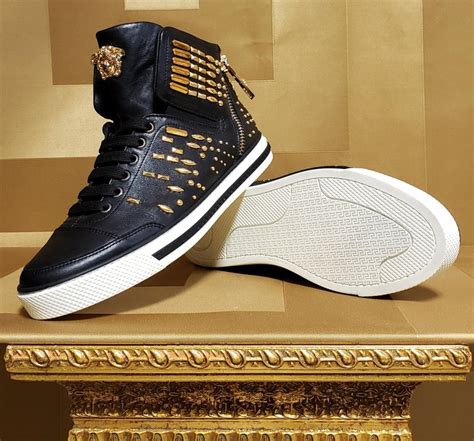 versace collection cas trainers|Versace high top sneakers.